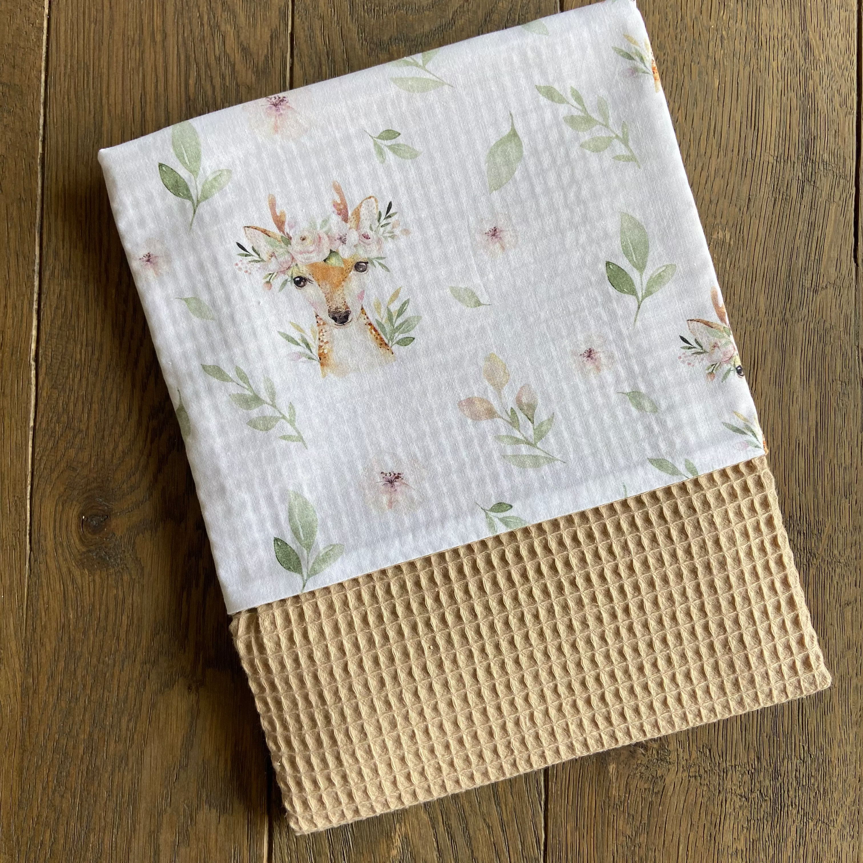 Wiegdeken Wafel Beige | Deer