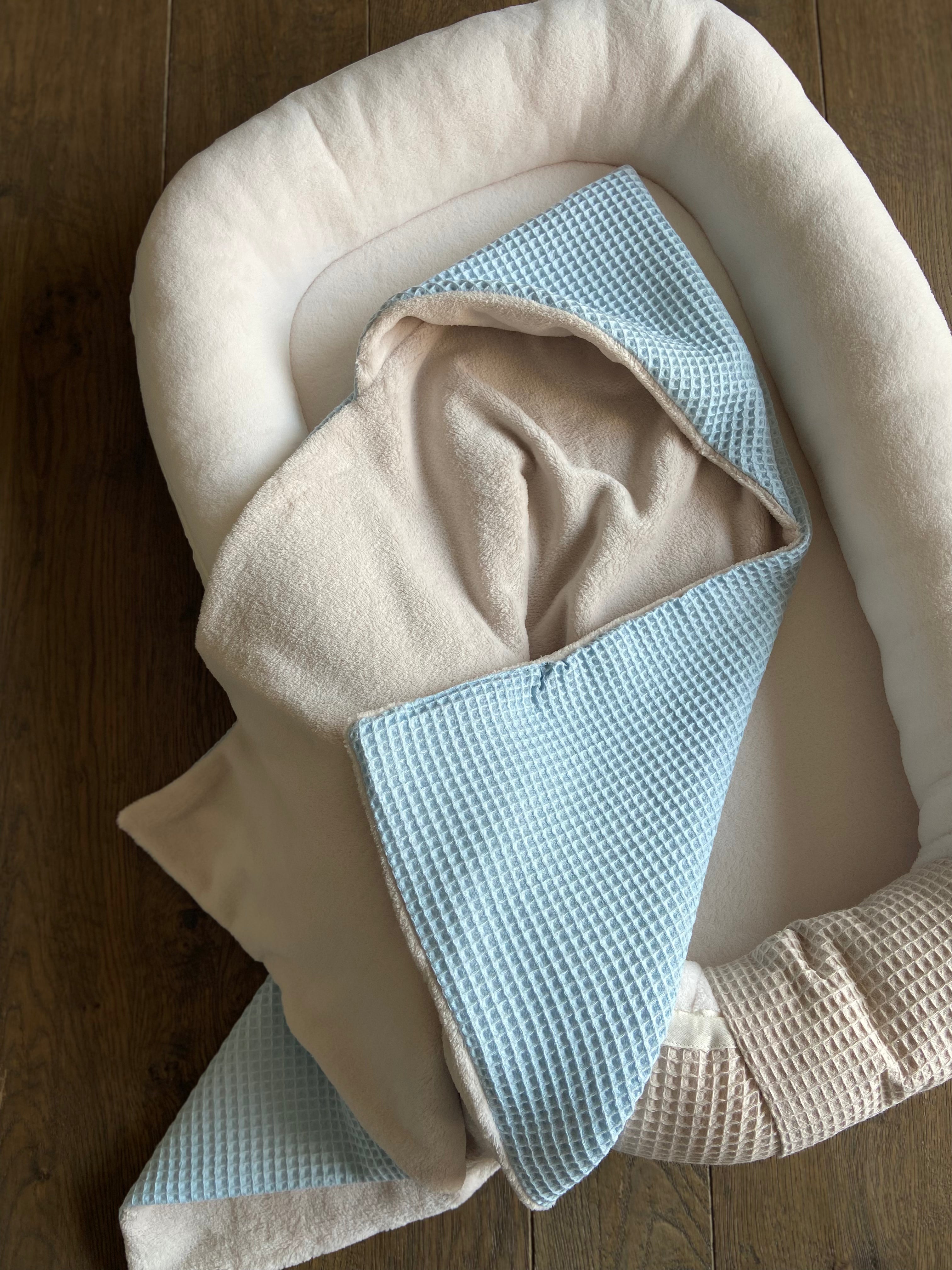 Wellness Fleece Wikkeldoek | Blauw Wafel