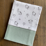 Wiegdeken Wafel Groen | Olifantjes