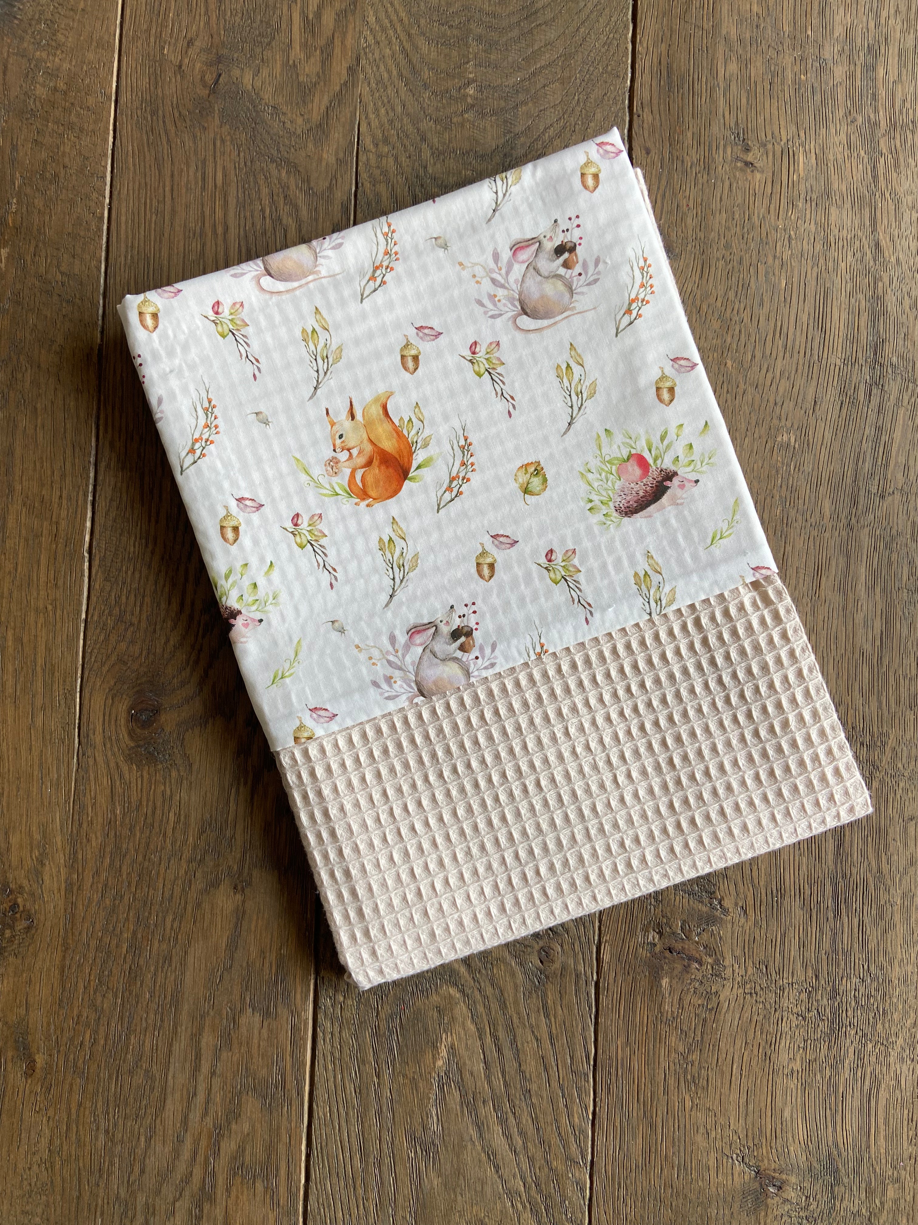 Wiegdeken Wafel Ecru | Forest Animals