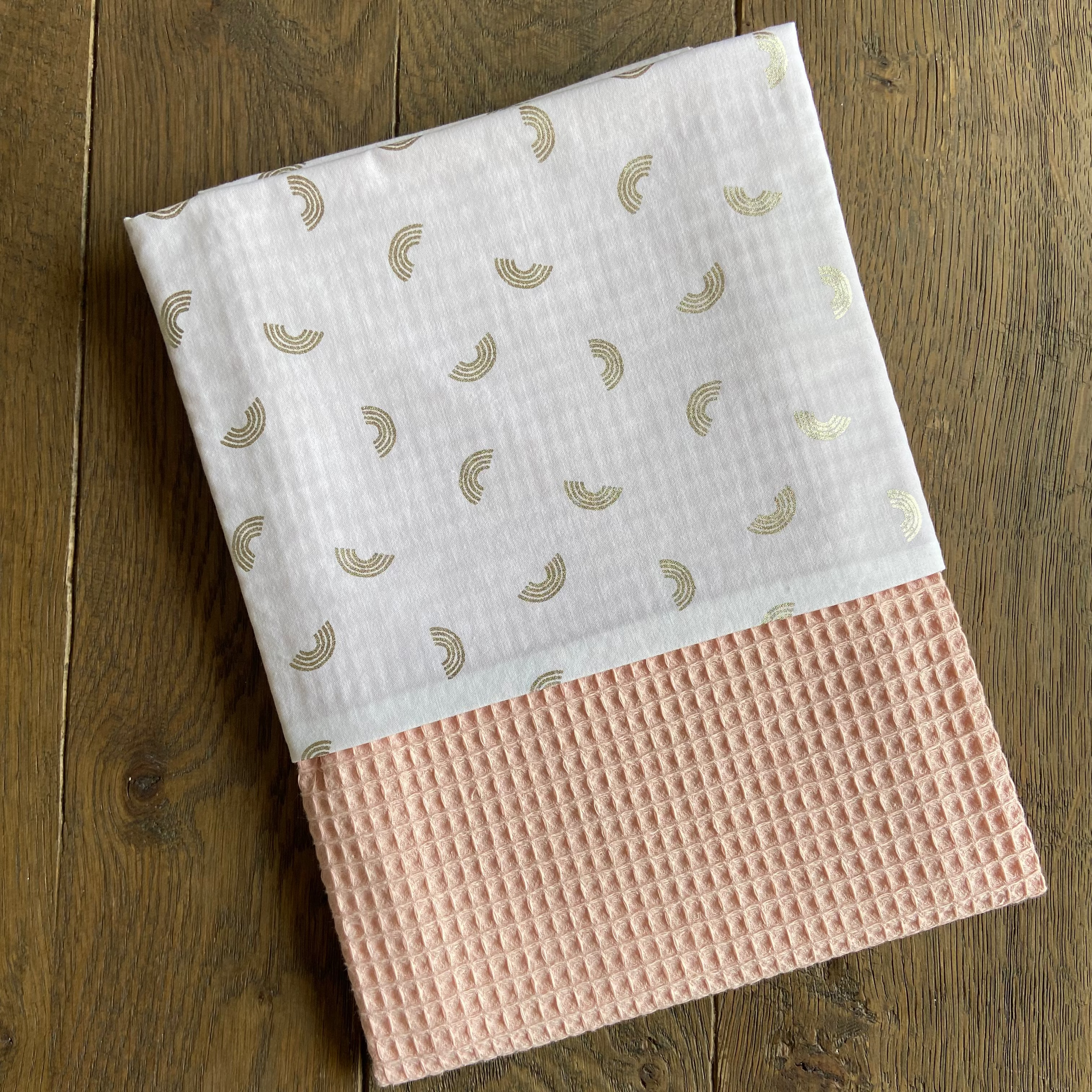 Wiegdeken Wafel Roze | Gouden Boogjes