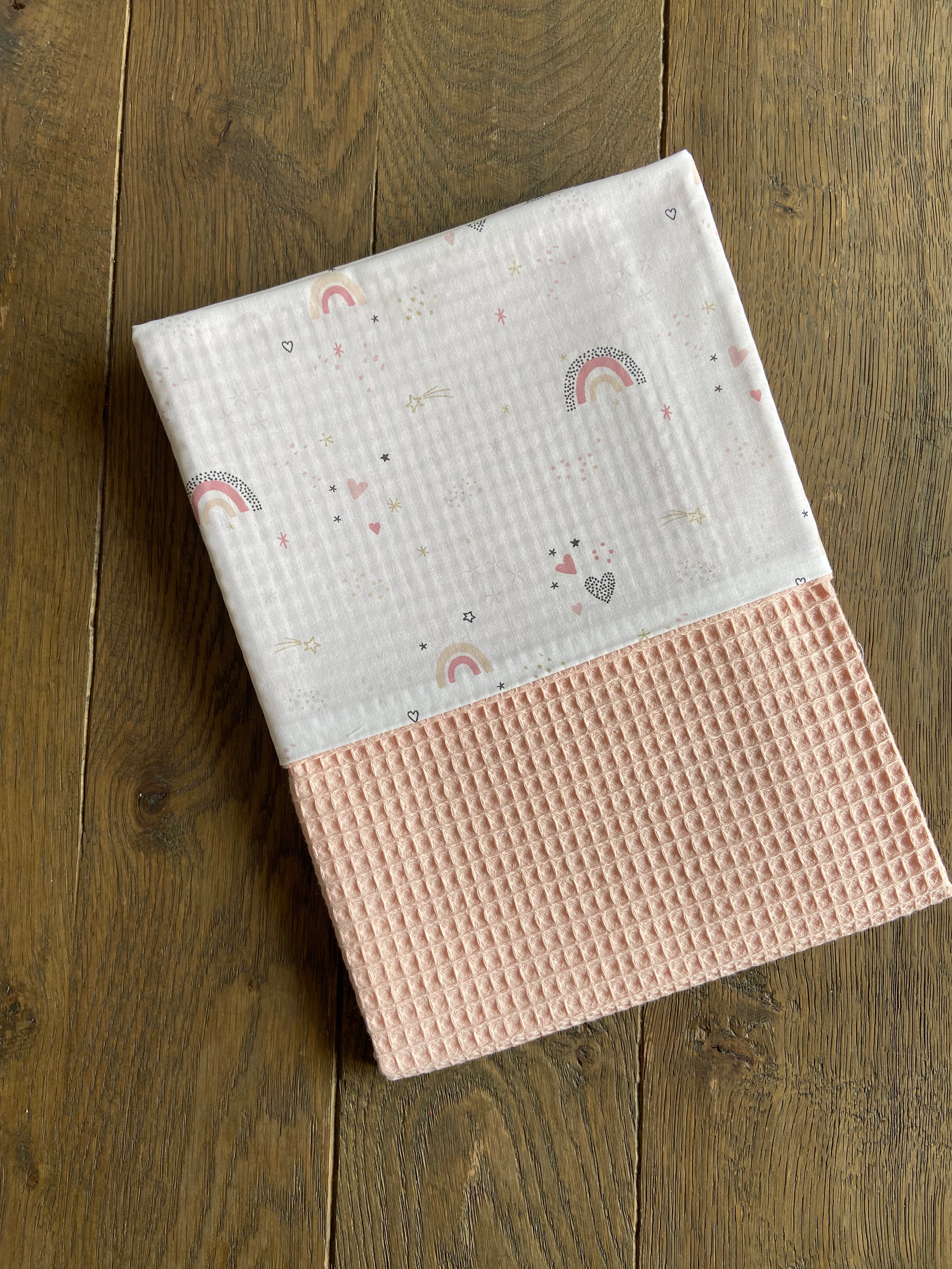 Wiegdeken Wafel Roze | Rainbow