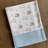 Wiegdeken Wafel Blauw | Winter Animals